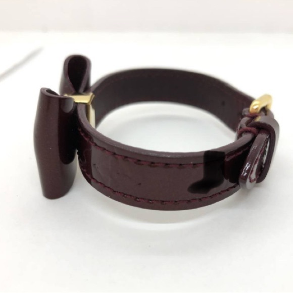 Louis Vuitton Vintage Burgundy Monogram Vernis Bow/Ribbon Bangle Bracelet - Picture 2 of 8